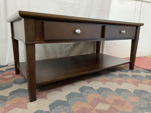 Dark Wooden 2-Drawer Coffee Table