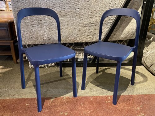 NEW! EURO STYLE Lance Stackable Side Chairs in Blue (Set of 2)