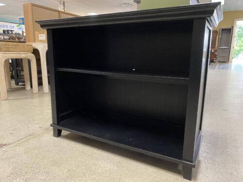 Black Wood Low Bookshelf