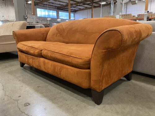Burnt Orange Micro Velvet Curved Back Sofa