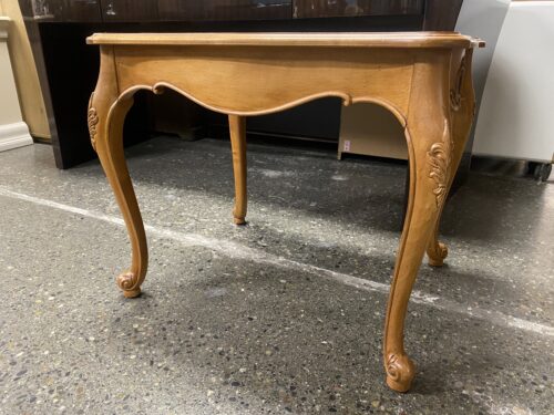 ETHAN ALLEN Ornate Carved Wooden Accent Table