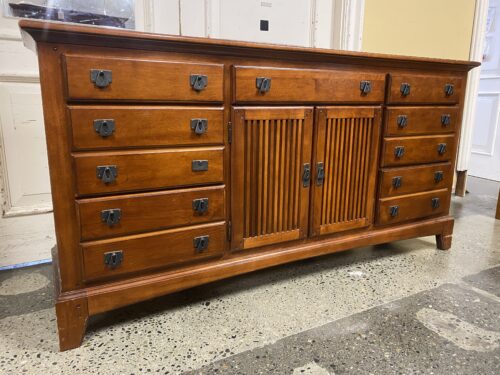 Cherry Finish 9-Drawer Sideboard