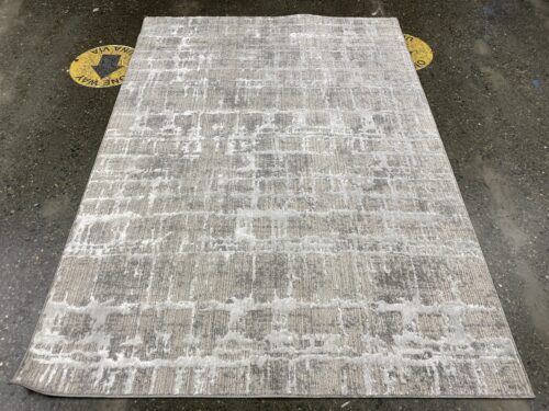 RUG & CO White & Grey Modern 5'x7.5' Area Rug