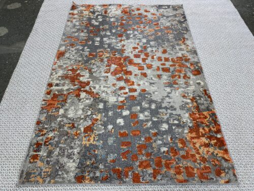 SAFAVIEH Madison Orange & Grey 5x7.5 Area Rug