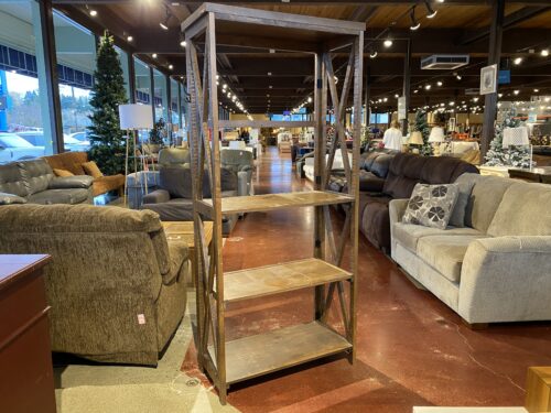 Rustic Open X-Side Bookshelf