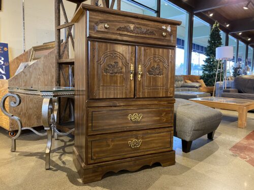 Tallboy Dresser with Pinecone Carved Details
