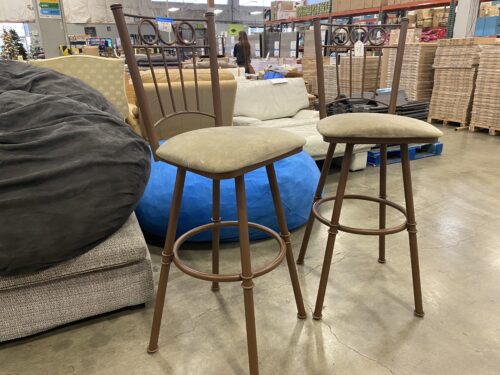 TRICA Wrought Iron Bar Stools (Set of 2)