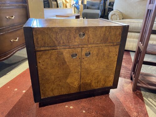 CENTURY FURNITURE Burl Wood Nightstand without Handles