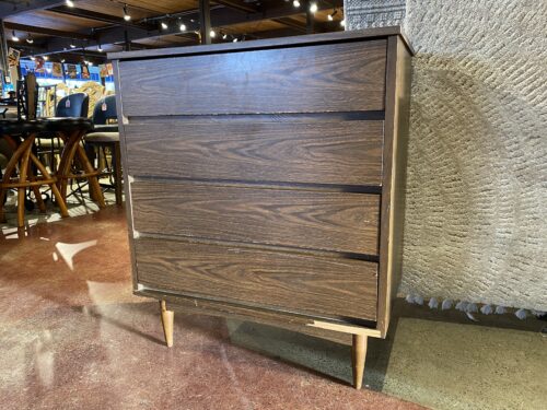 Vintage Mid-Century Modern Four Drawer Vertical Dresser