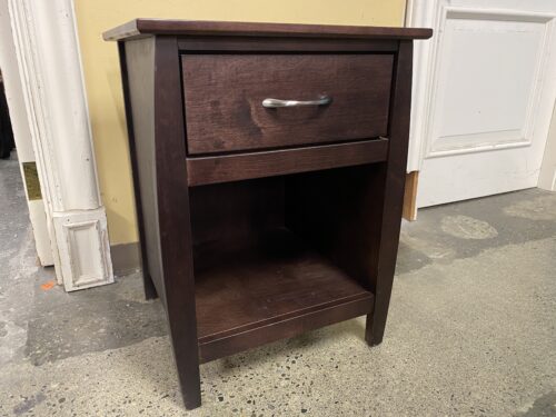 WOOD CASTLE Dark Brown Single Drawer Open Nightstand