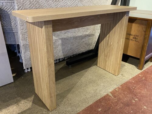 Fluted Natural Oak Console Table