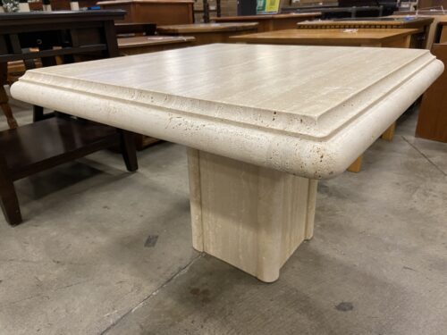 Travertine Pedestal Side Table