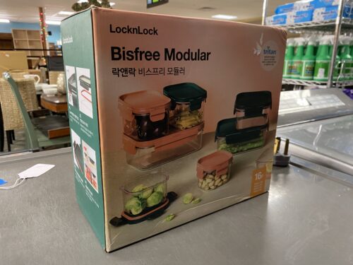 NEW! BISTREE 16pc Pink & Dark Green Modular Food Storage Bins