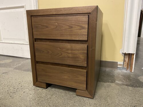 RESTORATION HARDWARE Enzo 3-Drawer Closed Nightstand in Caramel Walnut