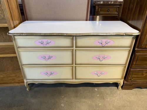 WARD Vintage French Provincial Dresser w/ Pop of Pink