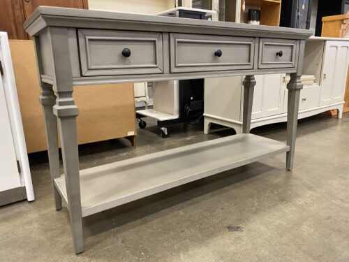 Grey 2 Tiered Console Table with 3 Drawers