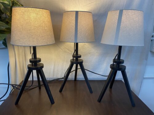 Small Black Dimmable Table Lamps (Set of 3)