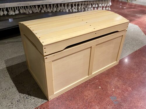 Sleek Blonde Curve-Top Storage Trunk