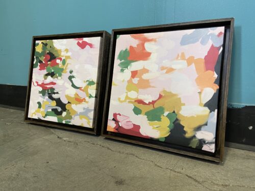 Abstract Garden Framed Printed Canvas Wall Art (Set of 2)