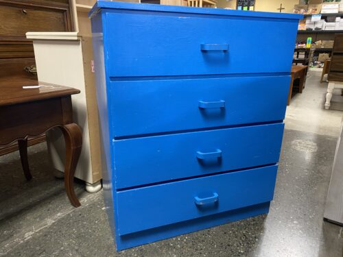 Blue Painted 4-Drawer Dresser