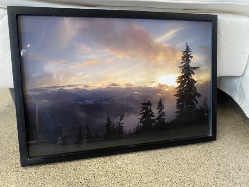 Mountain Sunset Photographic Print in Black Frame