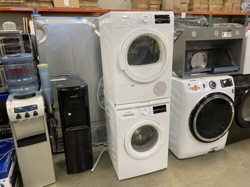 BOSCH 300 Series Stacking Smart Washer and Dryer  Model #WAT28400UC/26
