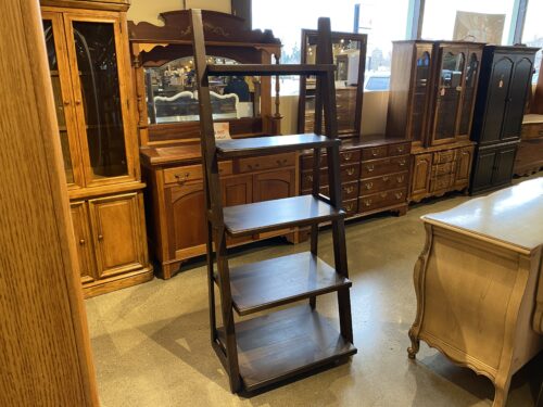 Dark Wood 5 Tier Ladder Bookcase