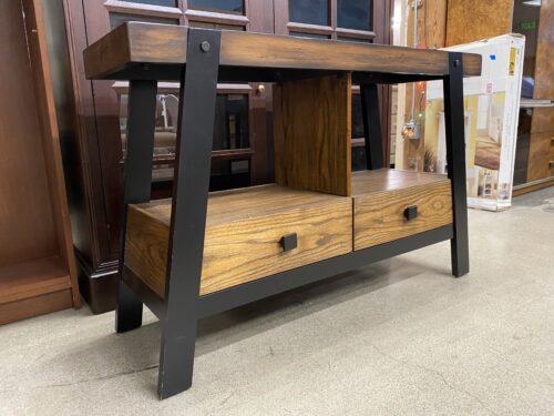 Rustic Wooden 2-Drawer Console Table