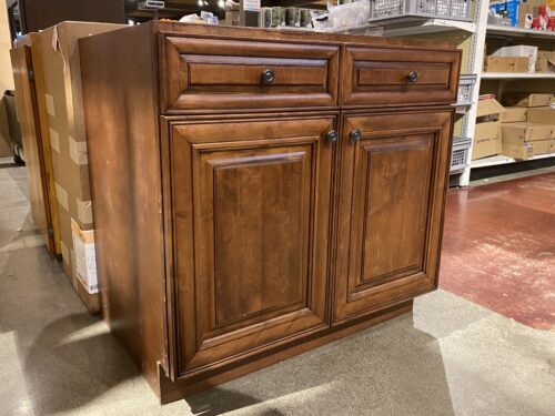 Rich Brown 2-Drawer Cabinet w/ Optional Shelf