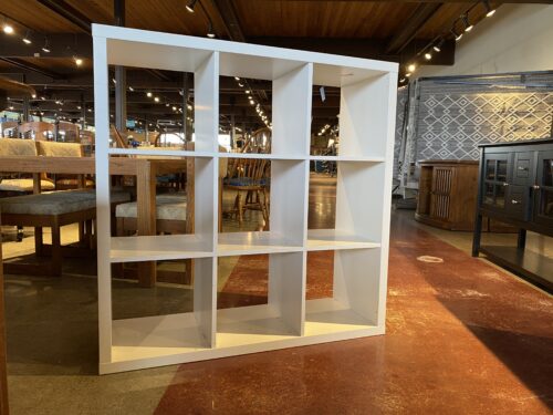 White Nine Cubby Shelving Unit