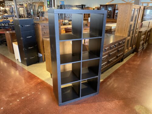 Black Brown Eight Cubby Shelving Unit