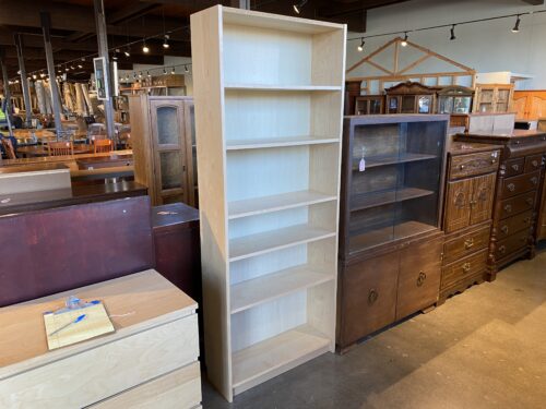 79.5" Tall Blonde Bookshelf with Adjustable Shelves