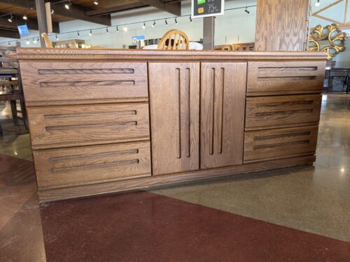 PALLISER Retro Wooden Inset Handle Six Drawer Lowboy Dresser