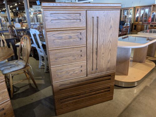 PALLISER Retro Wooden Inset Handle Six Drawer Armoire Dresser