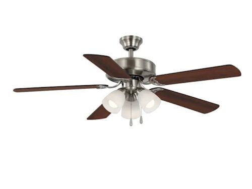 NEW! SEASONS Coolidge 52" Brushed Nickel Indoor LED Ceiling Fan