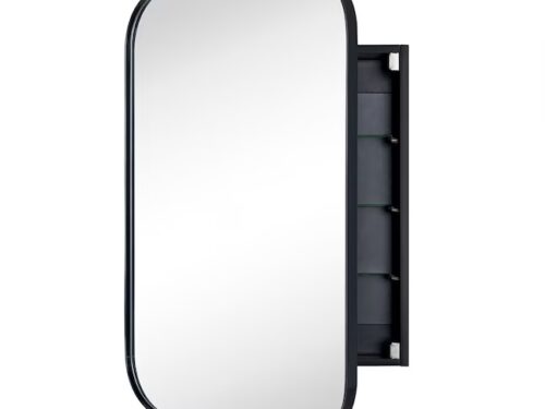 NEW! TEHOME Rectangle Matt Black Soft Close Medicine Cabinet 22"x 30"