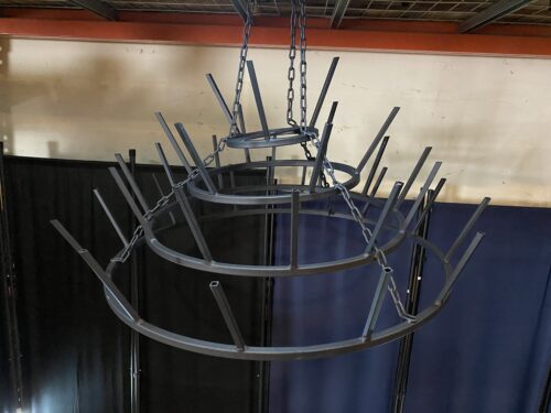 Industrial Round Iron Chandelier