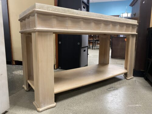 Faux Marble Top Console Table w/ Wooden Base