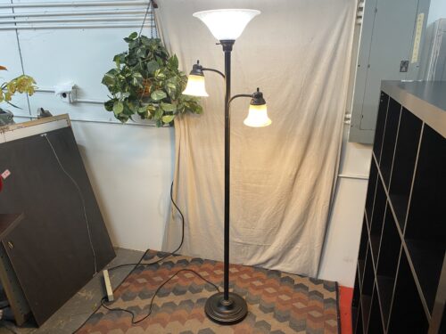 Bronze Finish Combo Floor Lamp w/ Dual Reading Lamps