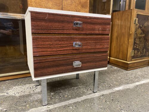 RHENODUR Vintage 3-Drawer Closed Nightstand