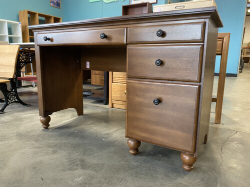 Dark Mahogany 3 Drawer Desk with Keyboard Tray Locks