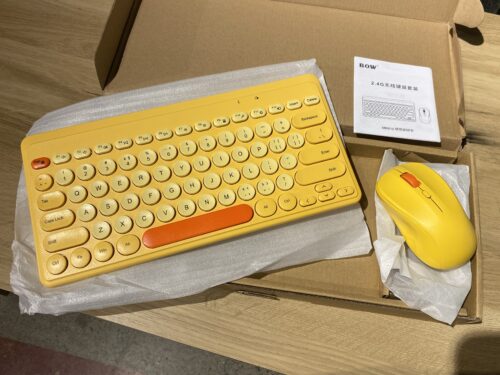 NEW! BOW Vibrant Yellow Wireless Mini Keyboard & Mouse