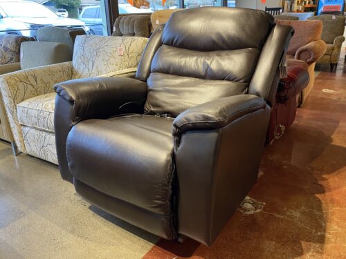 NEW! LA-Z-BOY Black Leather Power Recliner w/ Lumbar Support