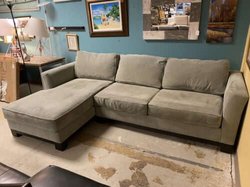 JONATHAN LOUIS Smoky Green Sectional w/ Chaise Lounger