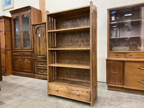 5 Shelf Mission Style Bookcase with Bottom Drawers