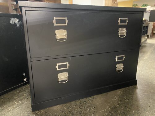 Black 2-Drawer Extended Filing Cabinet
