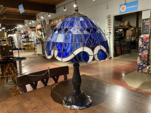 Vintage Glue Stained Glass Table Lamp
