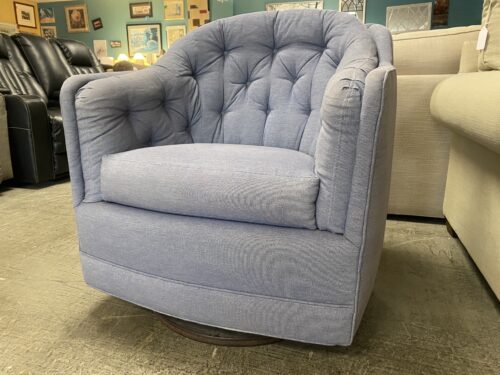 Periwinkle Tufted Swivel Accent Chair