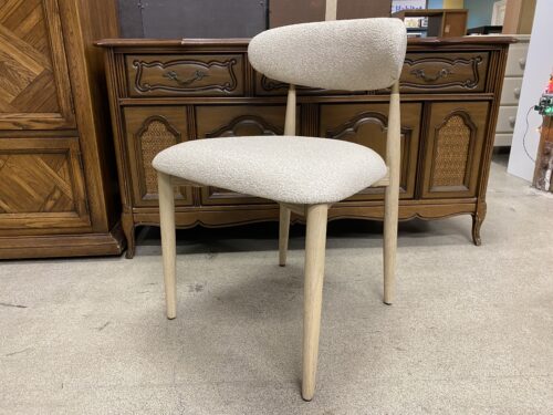 RESTORATION HARDWARE Arno Fabric Dining Side Chair in Sand & Whitewashed Oak/Brass