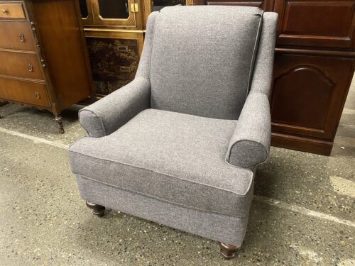 BASSETT Pewter Grey Fabric Armchair